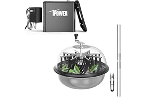 iPower 19 inch Automatic Bud Leaf Bowl Trimmer, Electric Twisted Spin Cut for Flowers and Plants with Sharp Stainless Steel Blades, Clear Visibility Dome, 6.5" Gardening Pruner Included