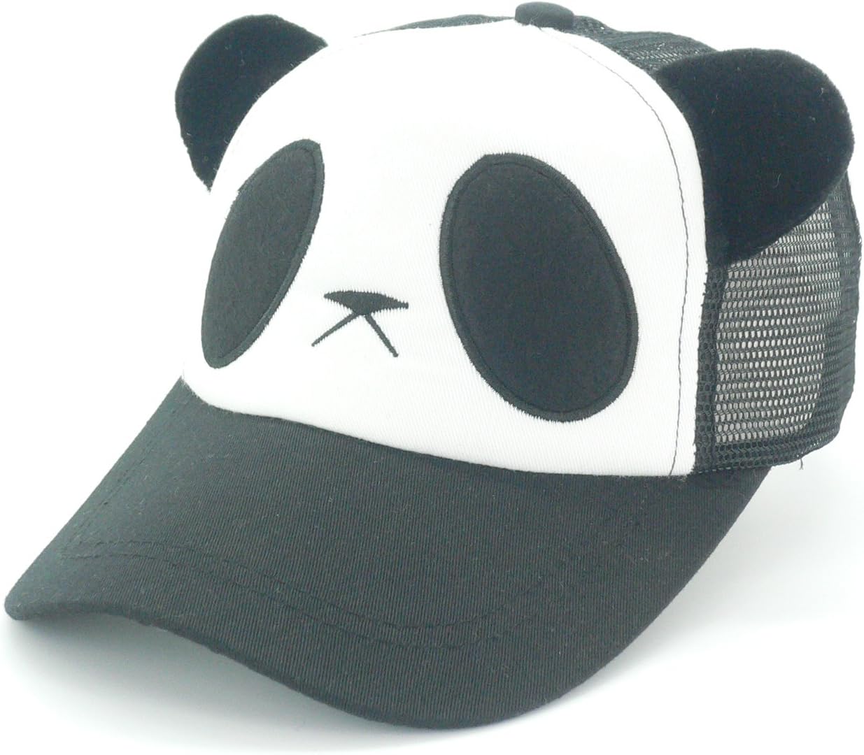 Oidon Summer Panda Cartoon Head Low Profile Flex Fit Baseball Shadow Mesh Cap
