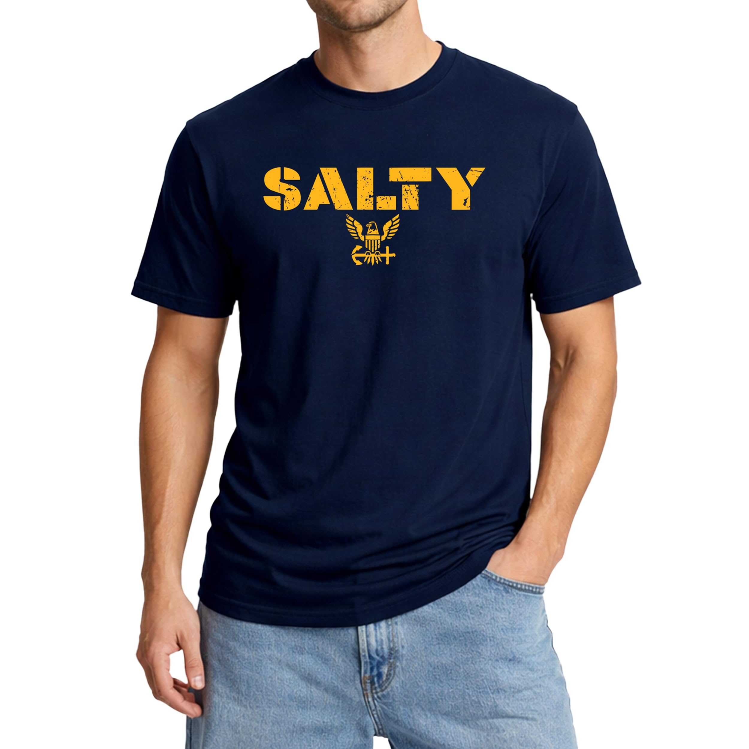 Icon Sports Mens U.S. Navy Graphic Logo Short Sleeve Cotton T-Shirt