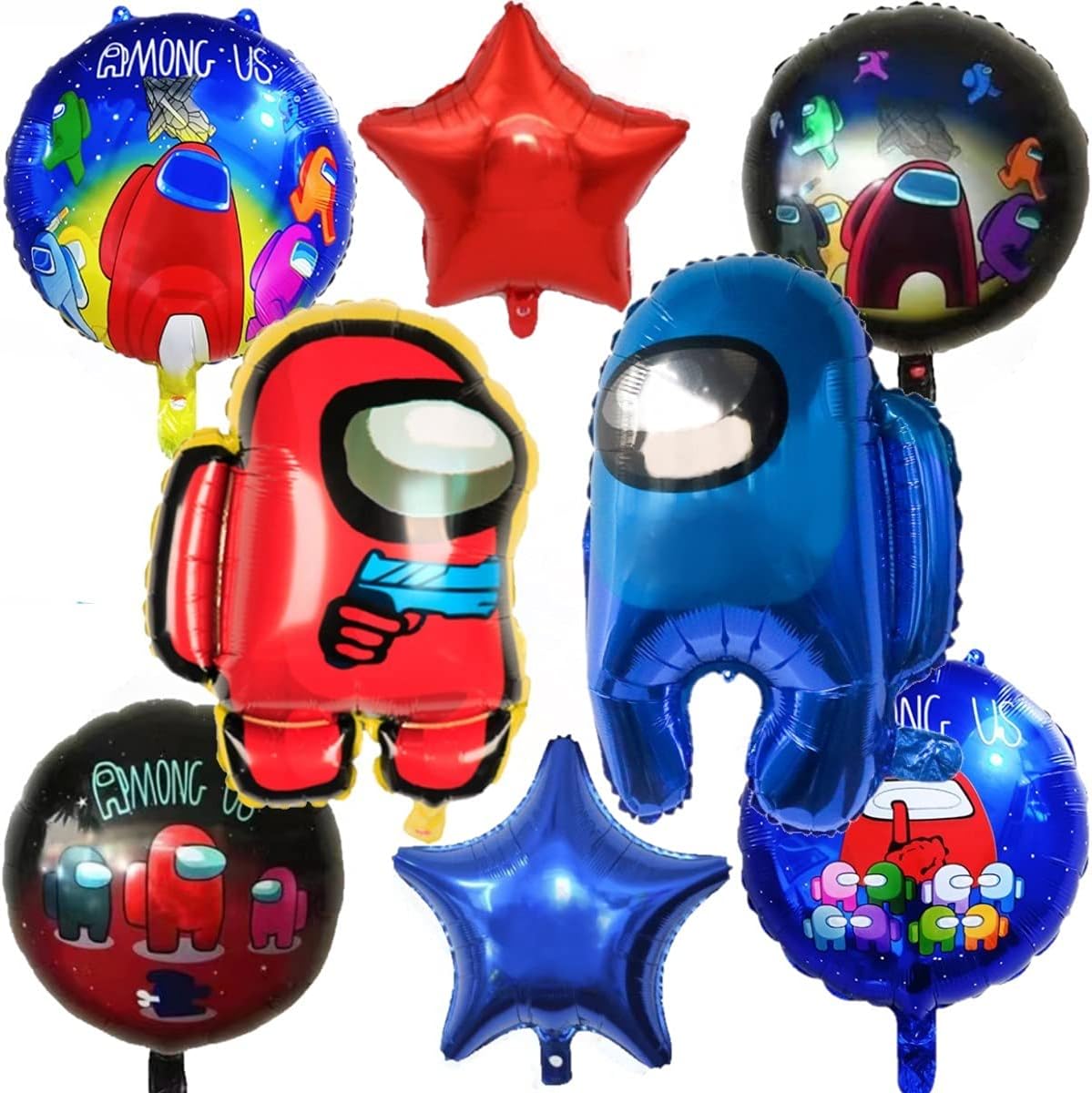 Among us Balloons, 8 pcs Foil Balloons for Birthday Party Video Games