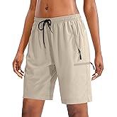 SANTINY Women's 5''/ 7''/9'' Hiking Cargo Shorts Quick Dry Lightweight Summer Shorts for Women Athletic Golf Zipper Pockets