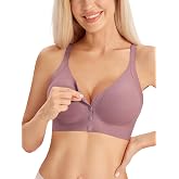 Angelhood Front Closure Bras for Women Seamless Jelly Support Bralette | Supportive Front Closure Bras for Older Women, Wireless Snap Closing Padded Bralette, Mastectomy Bras with Adjustable Straps