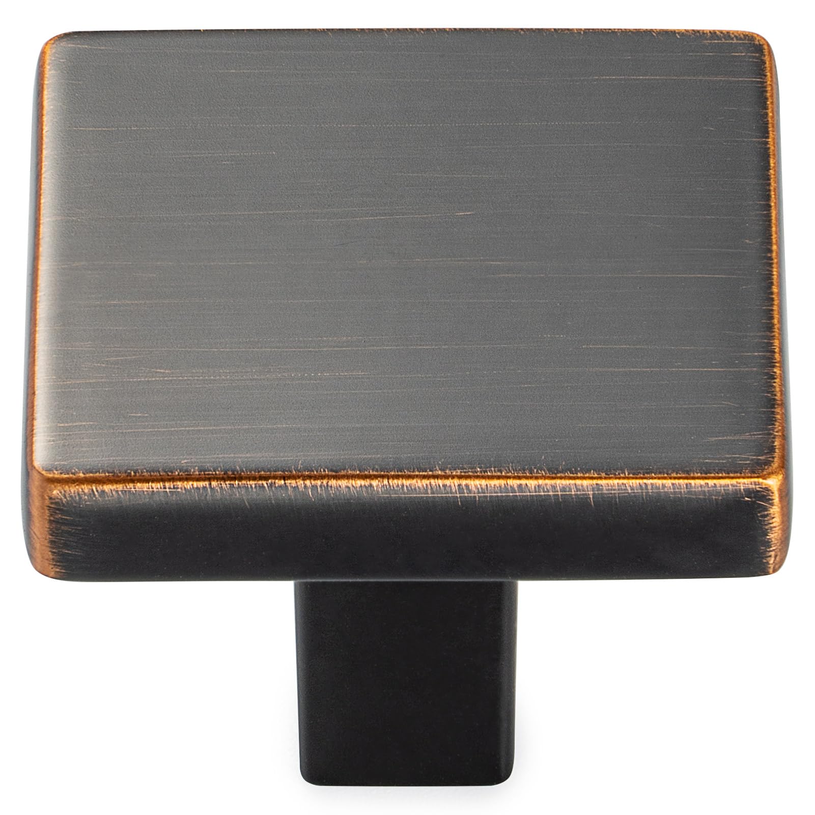 KOOFIZO 30 Pack Oil Rubbed Bronze Cabinet Knobs Bronze Drawer Knobs K03 Square Single Hole Cabinet Pulls for Cabinets Drawer Dresser Cupboard Bedroom Closet Bathroom Vanity Image