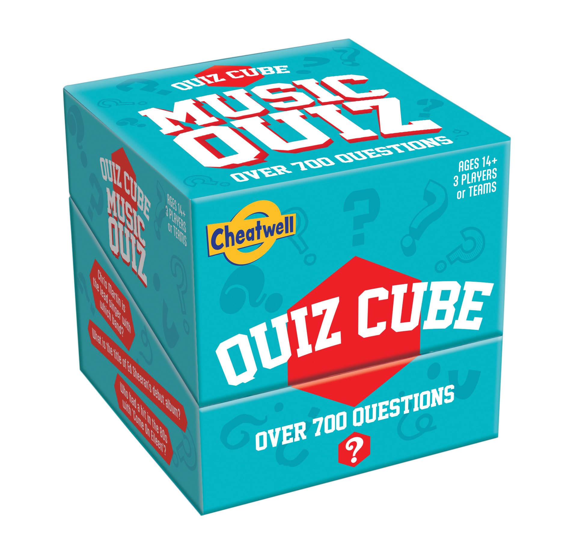 Cheatwell Games Quiz Cube Music Quiz | Trivia Game With 744 Music Questions, Turquoise, All Bangers