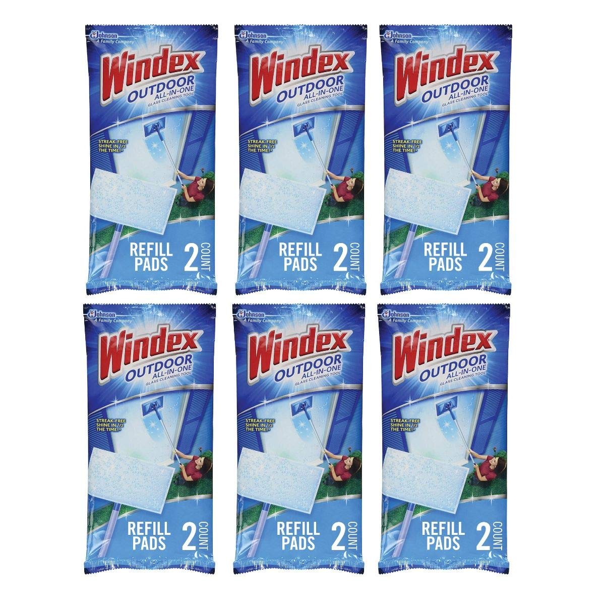 Windex Outdoor AllinOne Glass Cleaning Tool Refill Pads Pack of 12 2