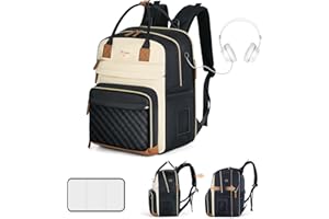Tonyeee Diaper Bag Backpack - Extra Large Diaper Bag for 2 Kids Twin, Travel Baby Bags for Mom Dad 25-37L Expandable with Changing Pad Earphone Hole, Apricot Black