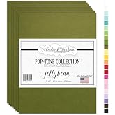 Cardstock Warehouse Pop-Tone Jellybean Green Cardstock Paper – 25 Sheets, 8.5 x 11" - 100 lb / 270 GSM Premium Green Card Sto