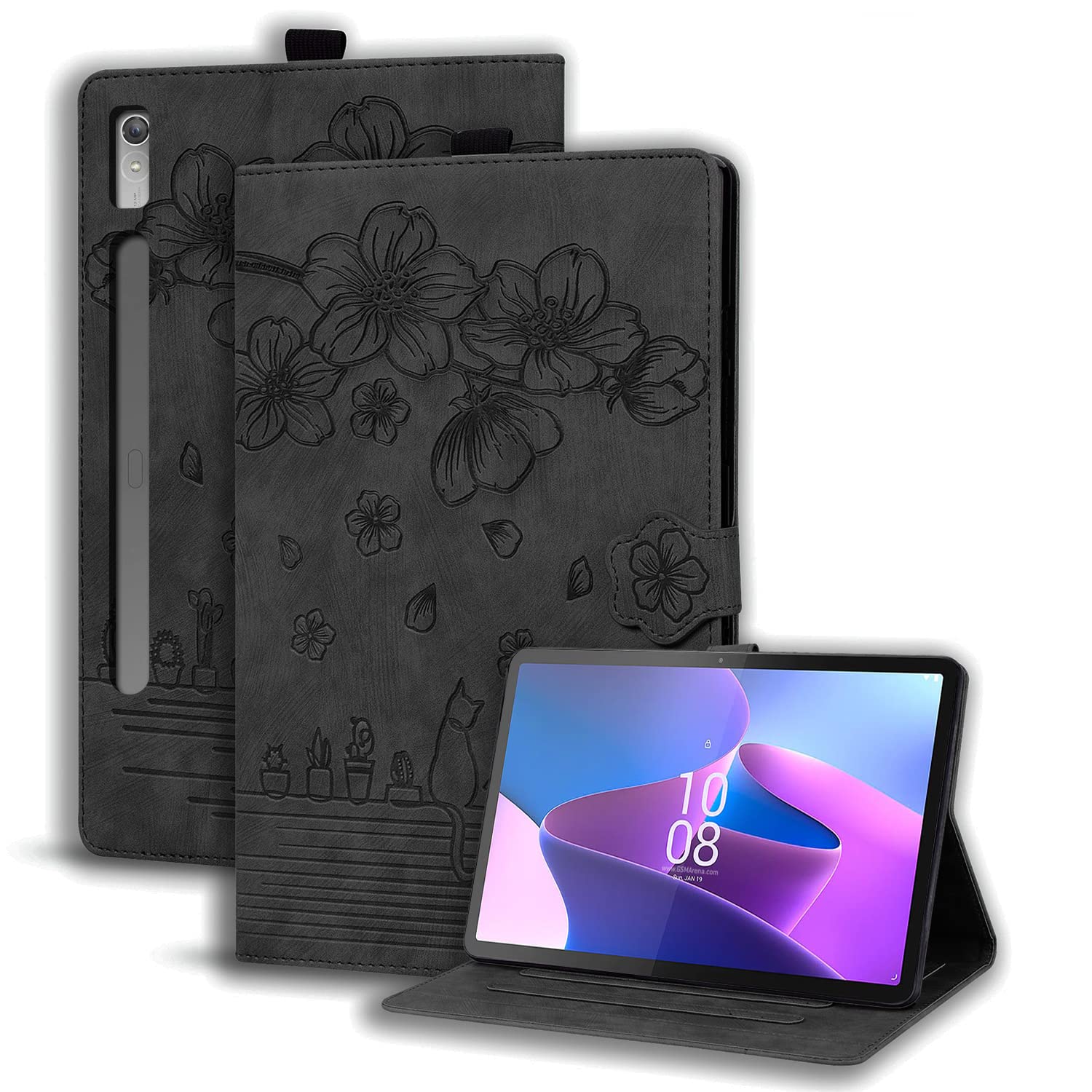 Succtopy Case for Lenovo Tab P11 Pro 2nd Gen 11.2 Inch 2022,Folio Flip PU Leather Cover with Pen Holder,Protective Tablet Case with Stand Function Lenovo Tab P11 Pro 2nd Gen 11.2" 2022,Black
