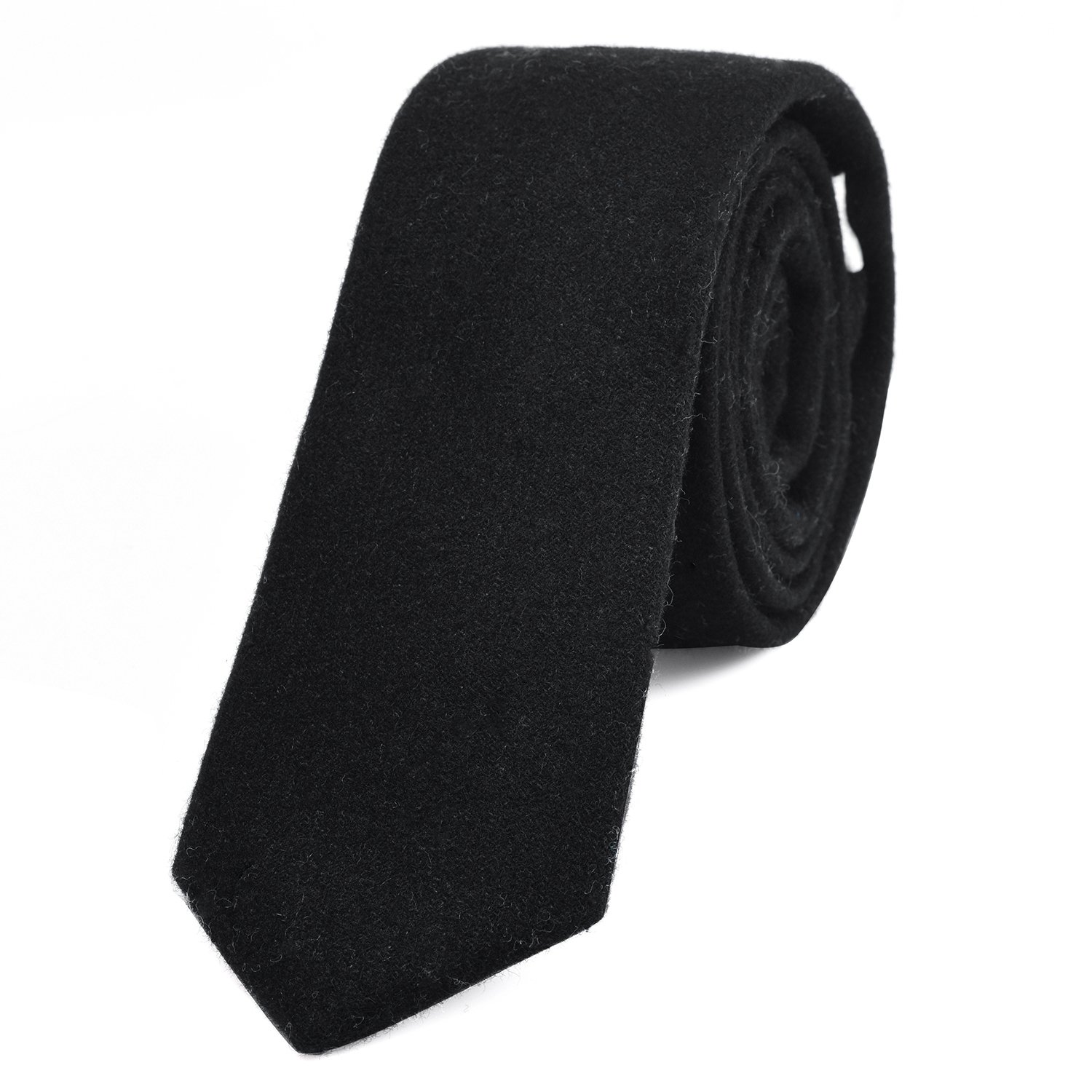 DonDon Narrow Men's Cotton Tie 2.36 inch 6 cm - black