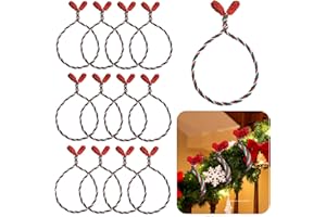 VASZU Christmas Holiday Garland Ties Decorative Wreath, 12 Pcs Flexible Gift Craft Wrapping Decorations for Home Banister, Lamp Posts, Christmas Stocking or Stairs Outdoors Decoration(Red)