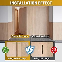 Loodmeo 6inch Hidden Door Hinges Invisible Hinges
