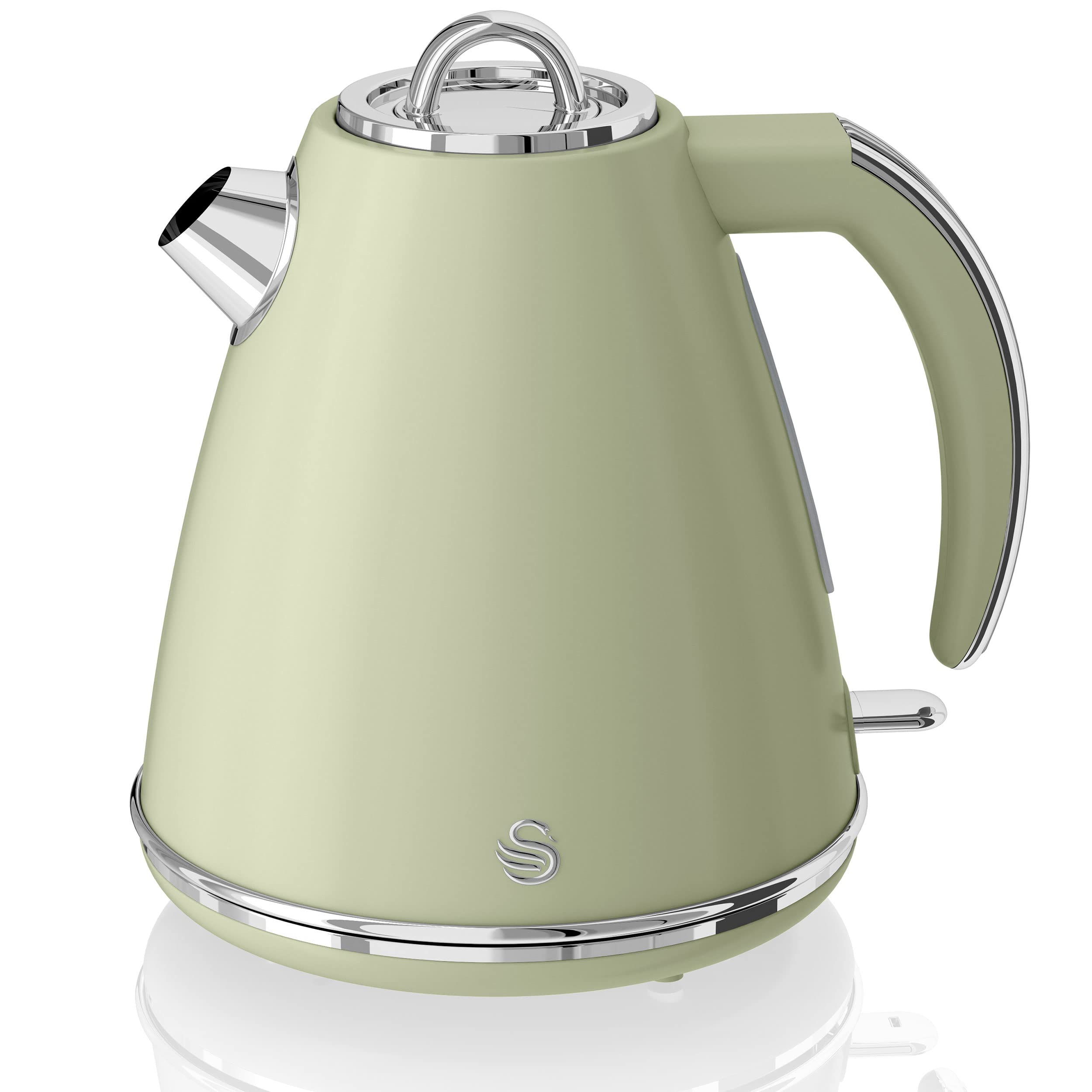 Swan Retro Jug Kettle, Fast Boil, Easy Pour, 360 Degree Base, 1.5L, 3KW, Green, SK19020GN