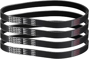 uxcell 4pcs 180J6 PJ V-Ribbed Belt 6 Ribs 18" Length x 0.55" Width x 0.14" Height, EPDM Rubber Poly V Belt, Multi Wedge Micro
