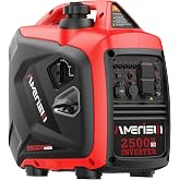 AMERISUN Portable Inverter Generator 2500W, Quiet Gas Power With CO Alarm | Lightweight &amp; Long Runtime,Parallel Capable Design,Multiple Output Ports For RV, Camping, Home Backup &amp; Emergency Power