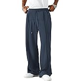 ZAFUL Mens Wide Leg Sweatpants Casual Straight Baggy Drawstring Loose Fit Sweats Basic Workout Track Pants with Pockets