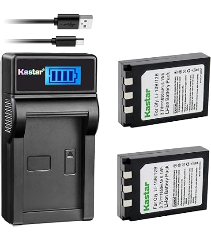 Amazon.com : Kastar Battery (X2) & Slim USB Charger for Olympus LI