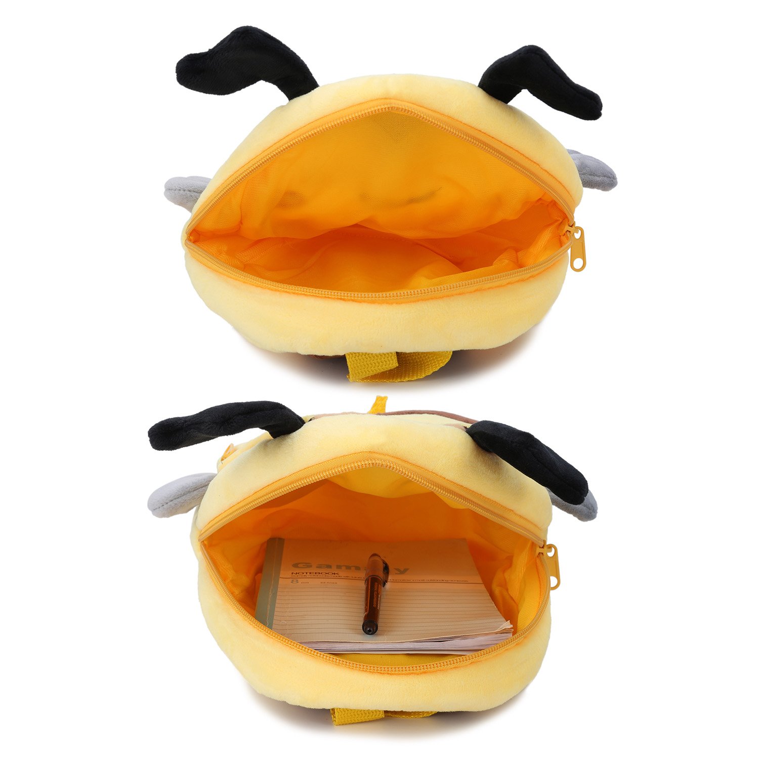 Cute Small Toddler Backpack for Girl Boy Kids Plush 3D Animal Cartoon Mini Preschool Bag for Children Age 1-5 Years Old (Yellow Bee)