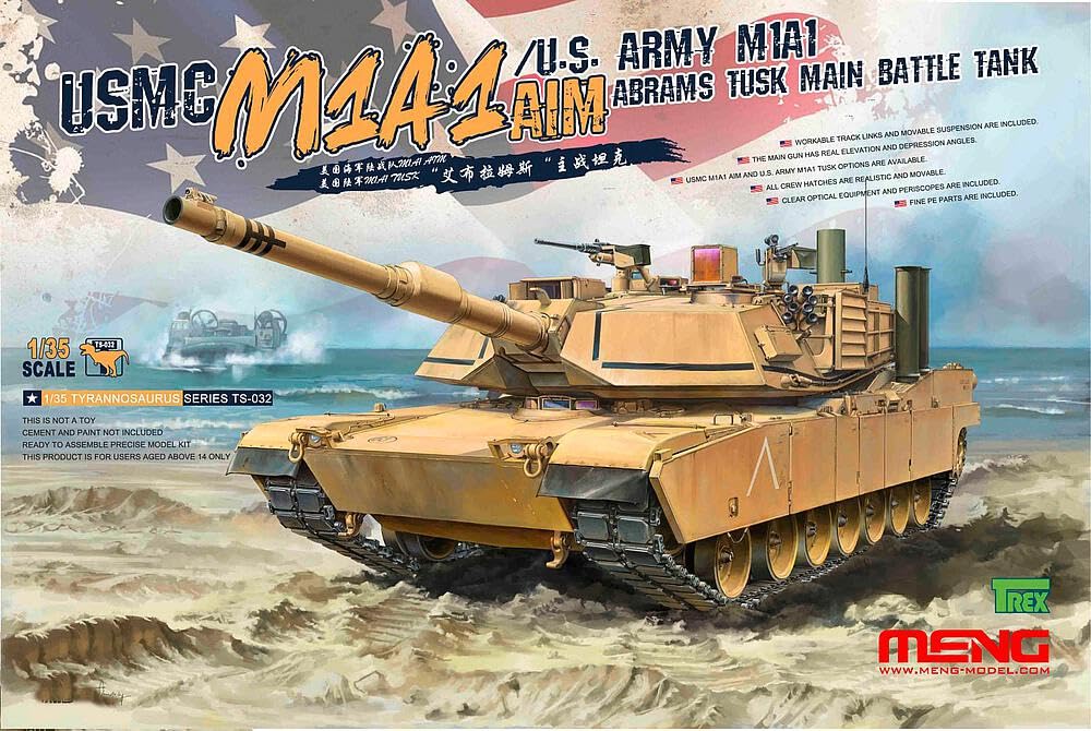 Meng TS-032 USMC M1A1 Abrams TUSK Main Battle Tank Model, 1:35