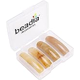 BEADIA Natural Curved Yellow Jade Stone Beads 36x10mm 4pcs for DIY Bracelet Jewelry Making