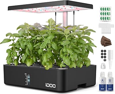 iDOO ID-IG301 12-Pod Hydroponics Indoor Garden Black