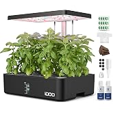 iDOO 12Pods Hydroponics Growing System Garden with LED Grow Light | Indoor Herb Garden for Home Office, Built-in Fan, Auto-Timer, Adjustable Height Up to 11.3", Gift for Women Men Fathers