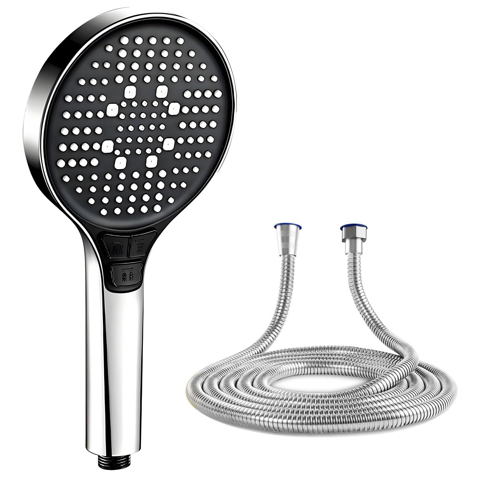 Photo 1 of ***MSSING HOSE-SELLING AS IS *** Filtered Shower Head with Handheld, High Pressure 6 Spray Mode Showerhead with Filters, Water Softener Filters Beads for Hard Water - Remove Chlorine - Reduces Dry Itchy Skin (Silver + Black)
