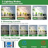 wolezek Grow Lights Full Spectrum 2-Head LED Plant Lamp with Clip 6/12/16H Timer view 3