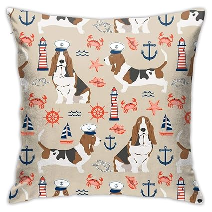 Amazon Com Lalae Ltd Basset Hound Dog Nautical Themed Beige
