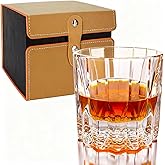 CTHTFTDSY Premium Boxed Crystal Whiskey Glasses, Premium Lead-Free Scotch & Rocks Tumbler for Bourbon, Old Fashioned Cocktails, Cognac, Tequila, Unique Whiskey Gift for Men and Women (Model 2, 7oz)