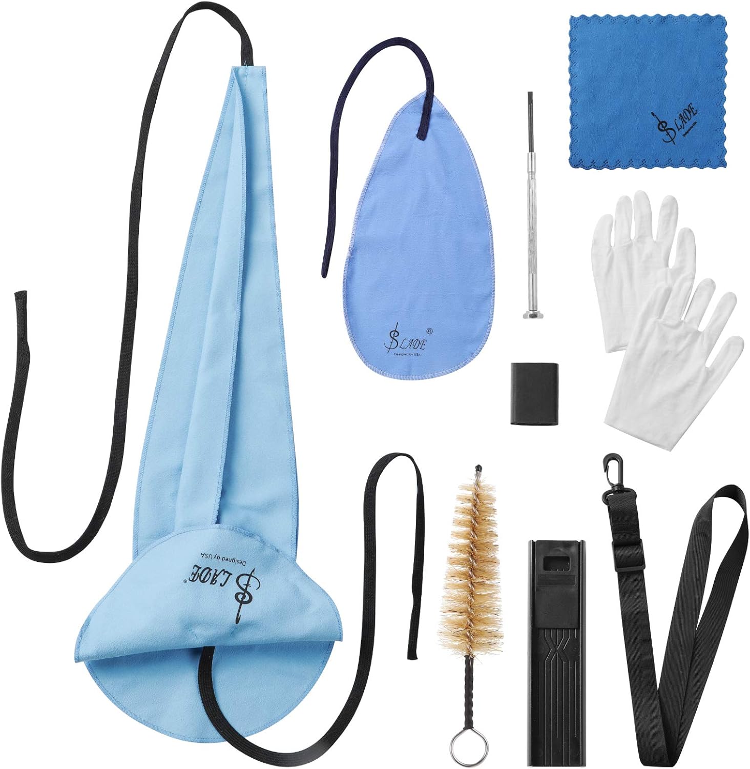 10-in-1 Saxophone Cleaning Care kit for Alto Tenor Clarinet, Flute and Wind & Woodwind instrument Including Cleaning Cloth, Mouthpiece Brush, Thumb Rest Cushion: Musical Instruments