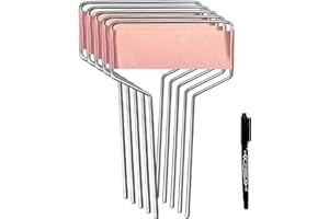 Wehhbtye 40 PCS Metal Plant Label Stakes - Copper Metal Plant Tags,High Copper Plate Metal Plant Labels,Copper Plant Tags with 1 Maker Pen for Flowers, Vegetables, Seedlings, Seed,etc