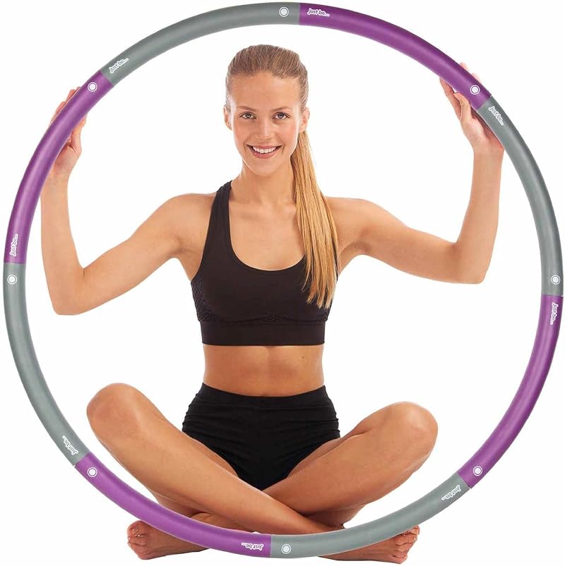Just Be Weighted Hula Hoop 1.4kg Purple Grey Fitness Hoop for Adults