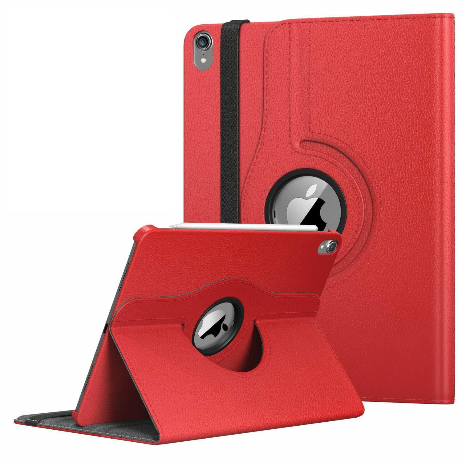 Rotate 360° Leather Stand Cover For Apple iPad 10th/11th Generation Released 2022/2025 and Model Numbers are A2757, A2777, A2696, A3355, A3356, A3354 (Red)