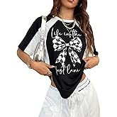 Racing Shirts for Women Life in The Fast Lane T-Shirt Color Block Shirt Casual Short Sleeve Tops