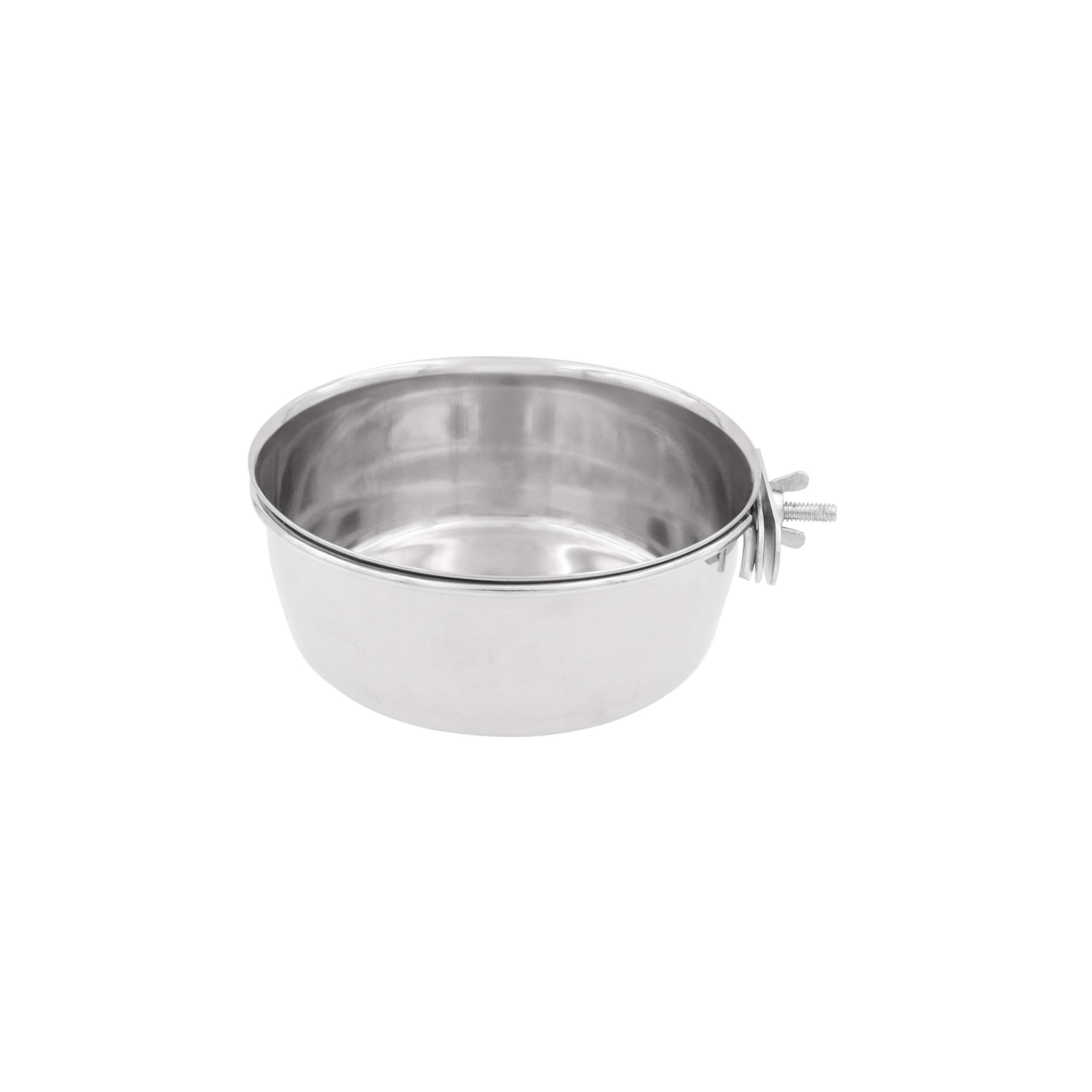 Fuzzy Puppy Elevated Crate Bowl for Pets, Great for Dog, Cat and Critter Crates, Kennels, Coups & Cages, Stainless Steel, Silver, 20 oz (CCCH-20)