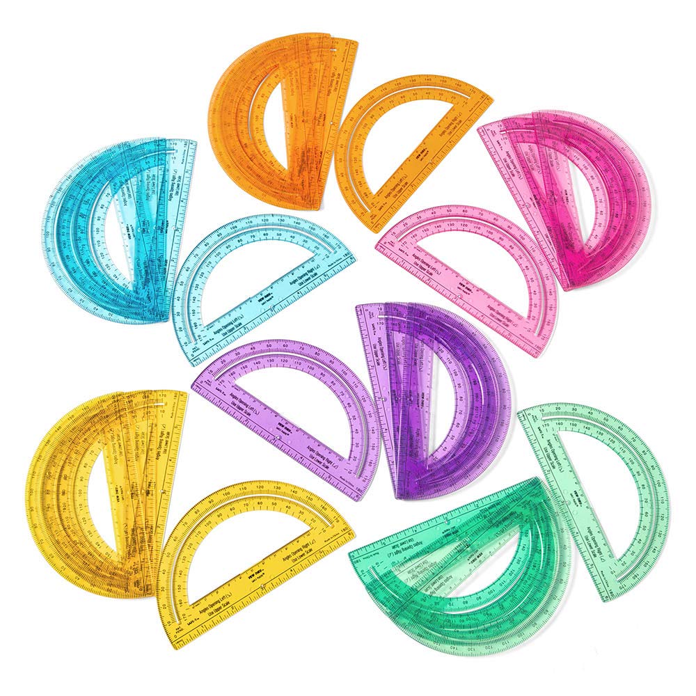 Protractor Saf Mua hand2mind Safe-T Protractor for Kids, 180 Protractor, Rainbow ...