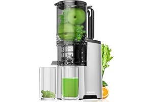 CANOLY Cold Press Juicer, 5.4" Extra Large Feed Chute Fit Whole Fruits & Vegetables, 350W Professional Slow Masticating Juicer Machines, Easy to Clean