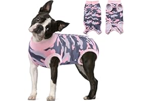 KOESON Dog Recovery Suit, Spay Suit for Female Dog Pet Onesie for Surgery Female Anti-Licking, Dog Surgical Recovery Suit for Abdominal Wounds Dog Cone Alternative After Surgery S