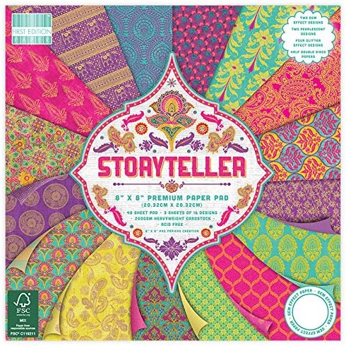 First Edition FEPAD138 Storyteller Premium 8"x8" 48 Sheets (FSC) Paper pad, 8x8, Multicolor