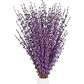 15PCS Purple Flowers 29.5" Long Jasmine Artificial Flowers Faux Pussy Willow Branches for Vases Wedding Party Home Office Decoration(Dark Purple)