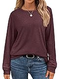 ATHMILE Long Sleeve Shirts for Women Oversized Tees