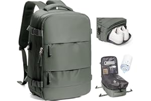 SEAFEW Travel Vacuum Backpack, Seal Compression Vacpack with Travel Pump, Carry On Suitcase Luggage Flight Approved for Men Women Personal Item, Green