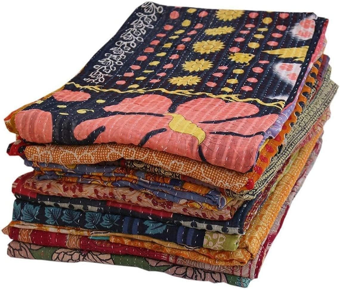 Photo 1 of *Minor Damage - See clerk notes*
ANB ELEVATING EVERYDAY LIVING Indian Mix Lot Whole Sale Tribal Kantha Quilts Vintage Cotton Bed Cover Throw Old Assorted Patches Made Rally Vintage Assorted (Pack of 3)