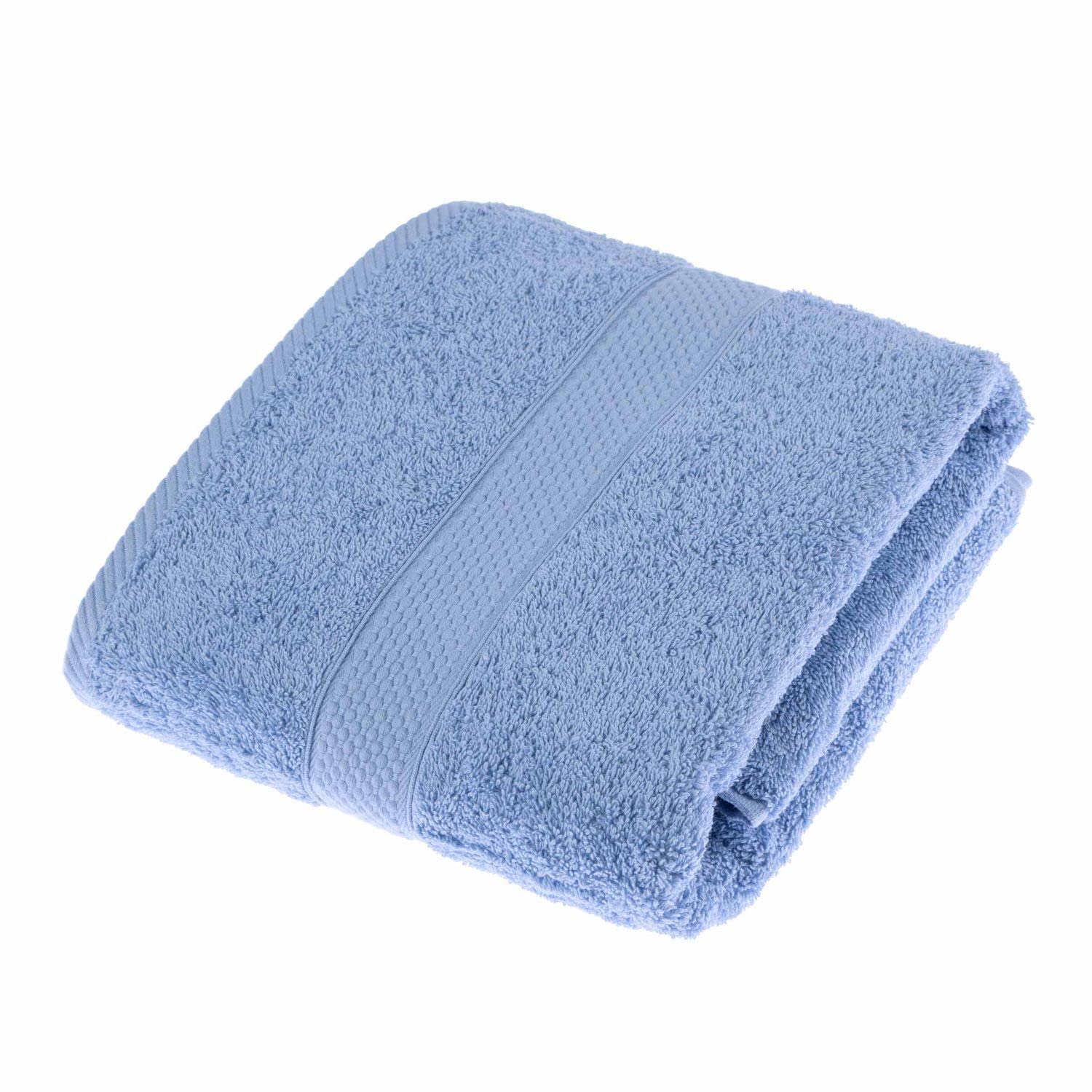 HOMESCAPES Light Blue Turkish Cotton Bath Towel Super Soft Thick & Absorbent 500 GSM Towel Heavy Weight for everyday Luxury — image 1