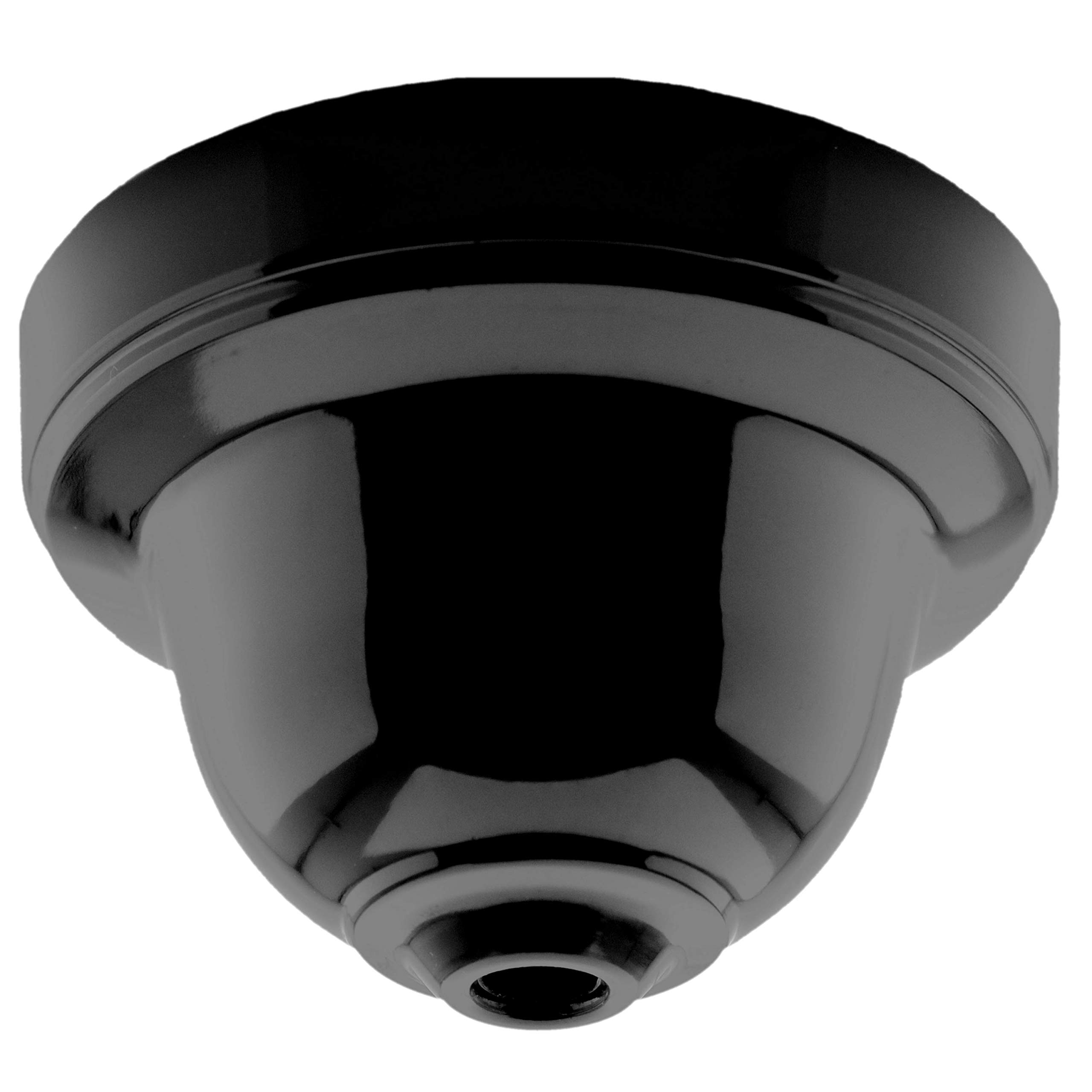 Reproduction Ceiling Rose Cup for use in Retro Ceiling Pendant in Glossy Black Bakelite