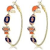 Boderier Game Day Earrings for Women Football Helmet Jersey Hoop Earrings Game Day Team Pride Sports Earrings Accessories Gifts