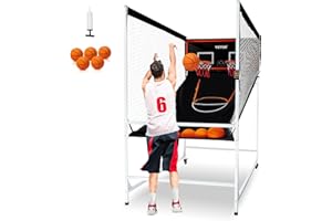 VEVOR Arcade Cage Basketball Game, 2 Player Indoor Basketball Game, Home Dual Shot Sport with 5 Balls, 8 Game Modes, Electron