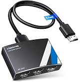 NEWCARE 4K HDMI Splitter 1 in 3 Out with 4 FT Hdmi Cable and Power Adapter | Not Support Extended Display, Aluminum Alloy 1&times;3 HDMI Splitter Support 4Kx2K,1080P,3D, DTS/Doby-TrueHD for Xbox PS5/4 Roku