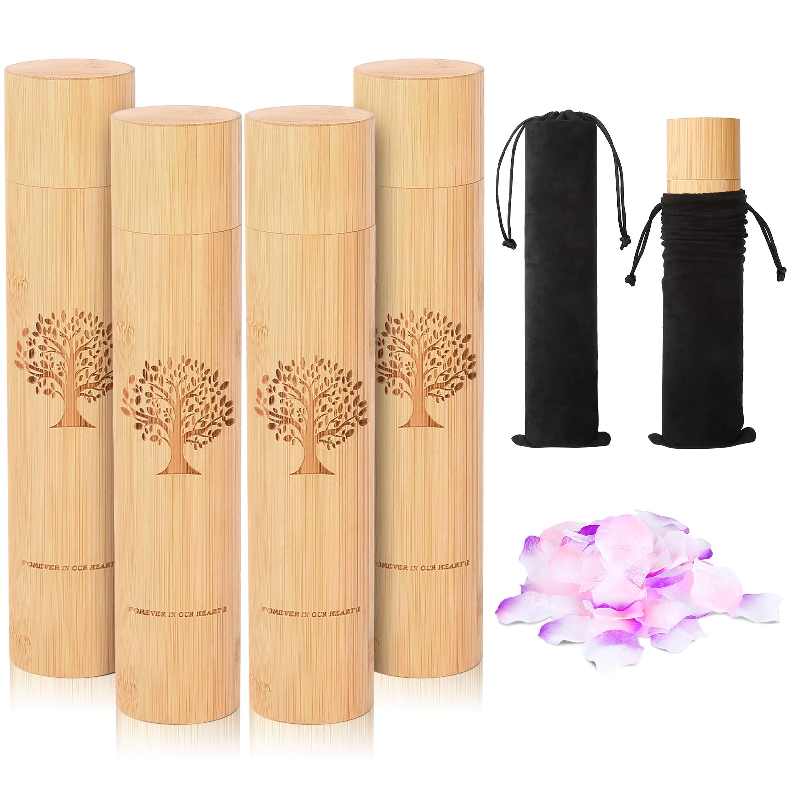 Small Scattering Urns for Human Ashes Adult,9''x2'' Scattering Tubes for Human Ashes,Eco Friendly Biodegradable Urns for Human Pet Ashes(Set of 4,Tree of Life Pattern)