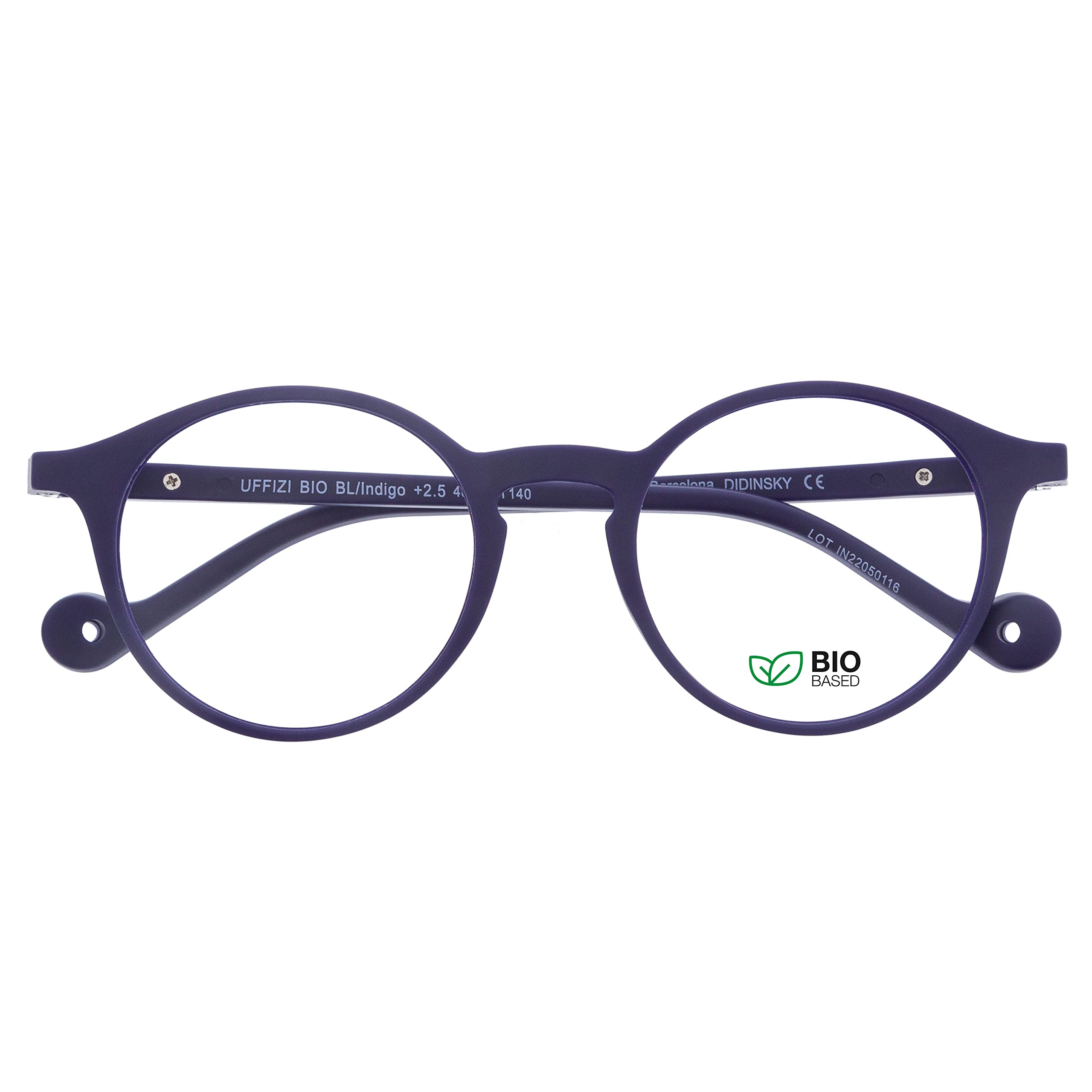 DIDINSKY CherryDIDINSKY readers presbyopia reading glasses anti blue light for men and women. Rubber touch, flexible temples and anti-reflective lenses. Indigo +3.0 - UFFIZI BIO